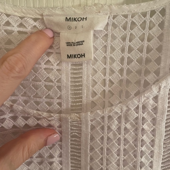 MIKOH White Ko Samui Crocheted Lace Short Sleeve Cover Up - Picture 5 of 12